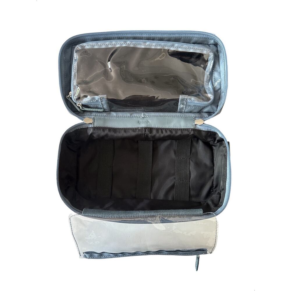 Hammitt Logo Dopp Kit Travel Toiletry Case Organizer Gray Blue Nylon Leather Zip - Picture 9 of 12